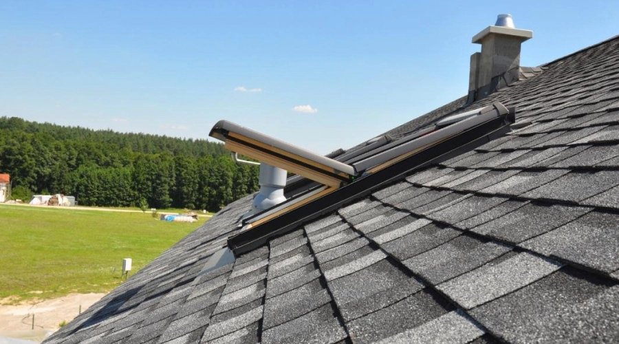 shingle roof with skylight installed richmond va